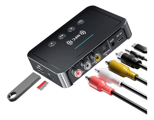 Bluetooth Transmisor Receptor Fm Función Óptico Coaxial