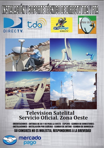 Instalaciones Servicio Tecnico Fta Directv Prepago Y Tda