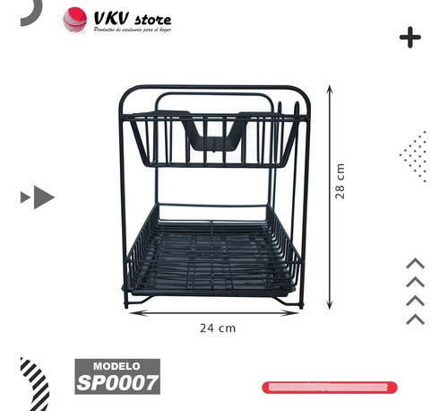 Imagen 3 de 5 de Secaplatos Escurridor Para 13 Platos Con Cubiertero 38x25x25
