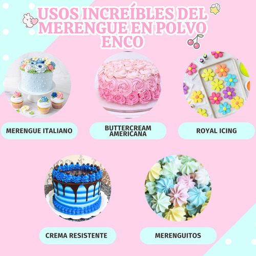 Merengue En Polvo Tipo Italiano Sabor Vainilla Enco 250g