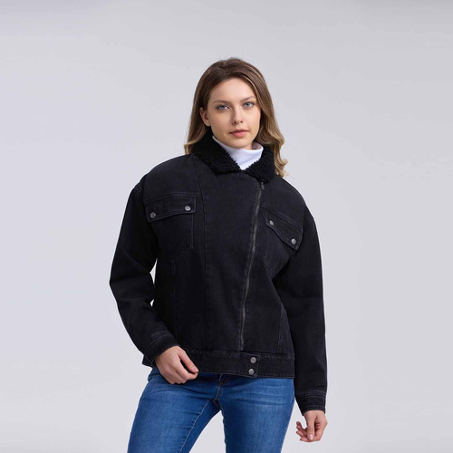 Chaqueta Mujer Oversize Negro Fashion's Park