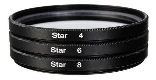Kit Filtro Estrela 49mm Star Filter 4 6 8 Pontas Lente 49mm