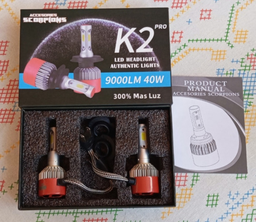 Luces Led K2 Pro Scorpions Modelo H7 9000 Lúmenes 40w