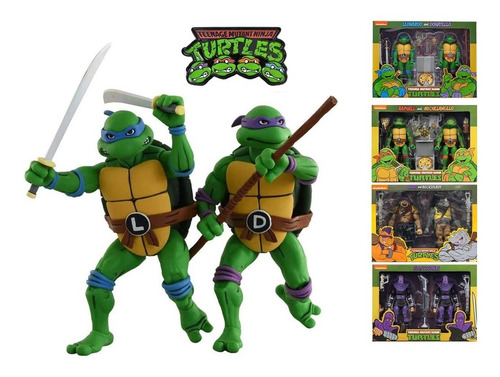 Figura Muñeco Tortugas Ninja Pack Leonardo Donatello