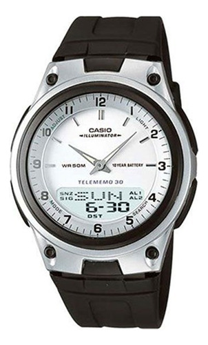 Reloj analógico digital Casio AW-80-7Avdf para hombre, color de correa negro, color de bisel, color de fondo negro, color de fondo gris