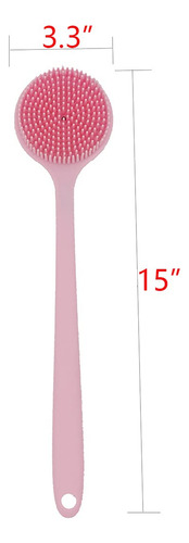 Cepillo De Baño De Silicona Suave Dnc Con Mango Largo (rosa)
