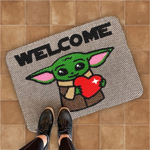 Tapete Decorativo Star Wars Welcome Grogu De 70x50 Cm
