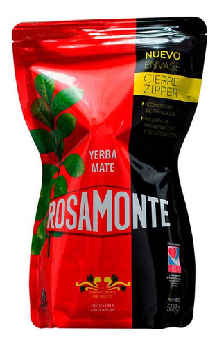 Yerba Mate Tradicional Bolsa Con Zipper Rosamonte 500gr