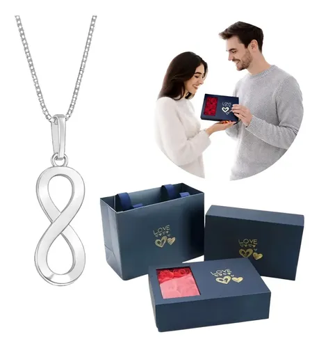 Presente Colar Feminino Prata 925 Esposa Namorada Caixa Flor