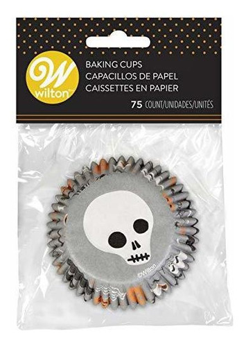 Wilton Halloween Cute Skull Cupcake Cases - Pack Of 75