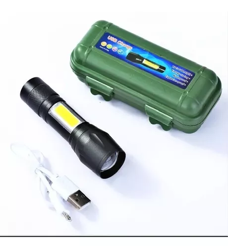 Mini Linterna Tactica Led Militar Recargable Zoom Usb Caza