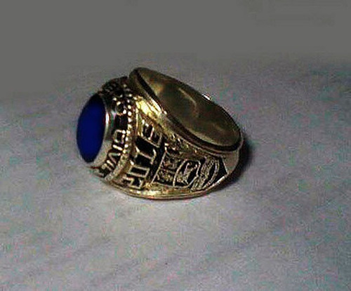 Anillos Graduación - Tamaño 6x8 - Piedra Azul Rey