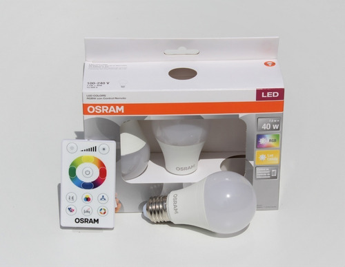 Lámpara Led Osram 7.5w Rgb Dimerizable C/control E27 X3 - E. A Color De La Luz Rgb