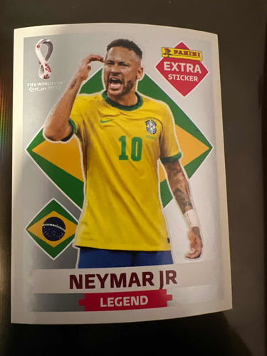 Lámina Extra Sticker Plata Neymar Jr