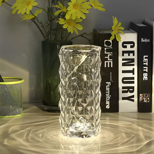 Lámpara De Mesa De Acrílico Tipo Diamante Con Control 2pcs