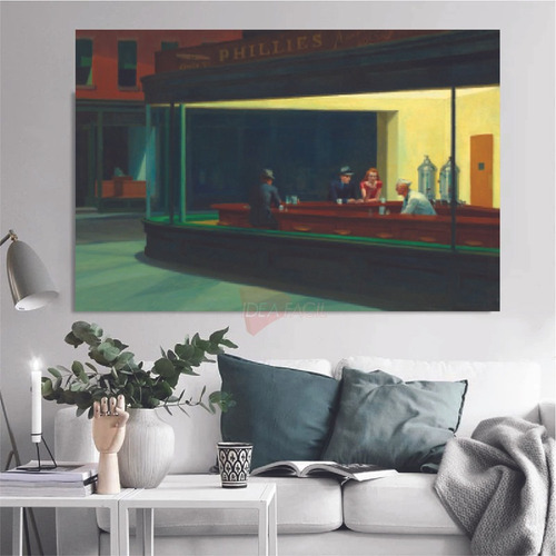 Cuadro Noctambulo Edward Hopper 40x60cm Canvas Crt14