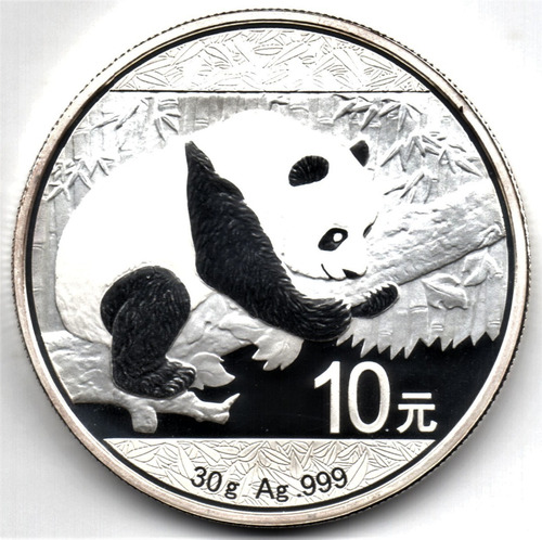 China 10 Yuan 2016 Oso Panda 30 G Plata 0,999