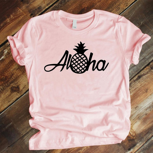 Camiseta Rosa, Algodón, Suave Y Fresca Aloha