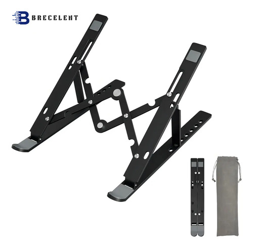 Soporte Ajustable Brecelent de Aluminio para Laptop de 7 a 15.6", Plegable y Portátil en Color Negro