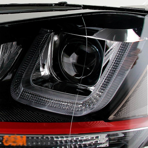 Imagem 5 de 7 de Farol Led Golf 7 Mk7 Gti 2013 A 2017 Drl Dual Led Black