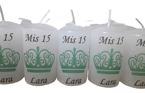 Velas Personalizadas Souvenirs Bautismo,casamiento,15 Años,