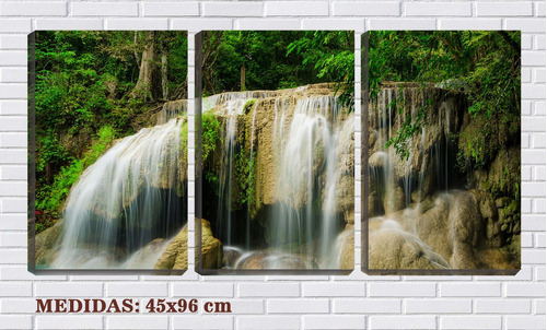 Quadro Decorativo 68x126 Desce A Cachoeira Na Mata
