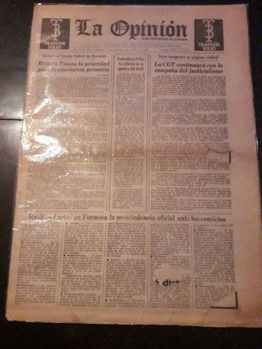 Diario La Opinión 5 9 1973 Taiana Cgt Lastiri Formosa N705