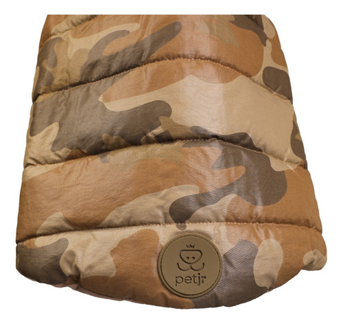 Casaco Colete Puffer Pet Cachorro Gato Camuflado Caramelo Cor Caramelo 02