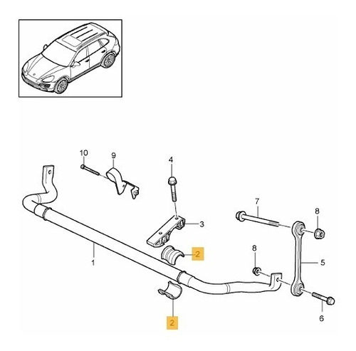 Bucha Establizadora Diant Porsche Cayenne 4.8 Turbo S 2015