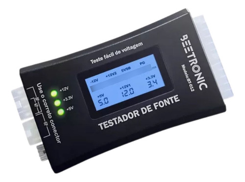 Testador De Fonte Atx Digital Lcd P/ Sata Ide De 20/24 Pinos