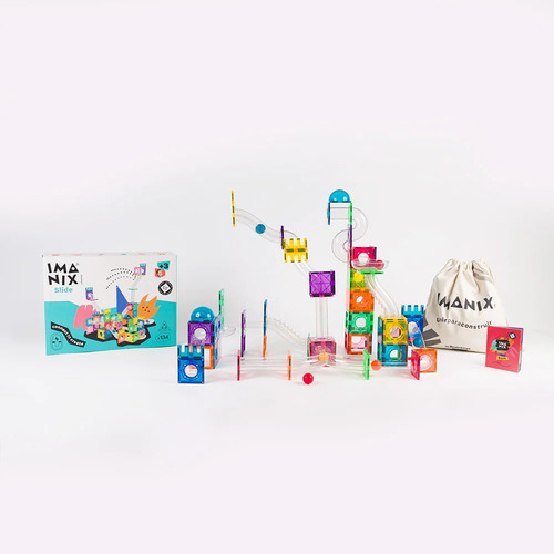 Set de construcción magnético Braintoys Imanix Tobogán 134 piezas en caja
