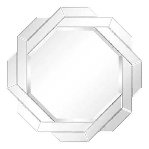 Espejo Hexagonal Negro Mate 34 Listo Para Colgar - Decoraci