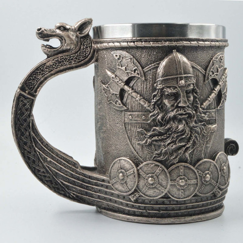Jarra De Cerveza Norse Viking Runes Pirate Con Línea De Acer