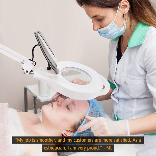 Set Lampara Con Lupa Luz Regulable Vapozono Facial Portatil