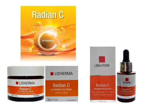 Radian C Face Cream + Serum Vitamina C  Hialuronico Lidherma