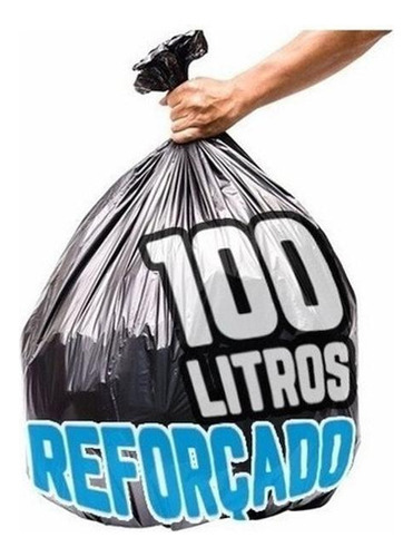 10kg Saco De Lixo 100lts Boca Larga Super Reforçado 15micras