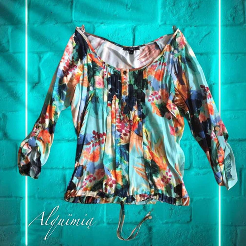 Blusa De Flores Manga 3/4 Studio F