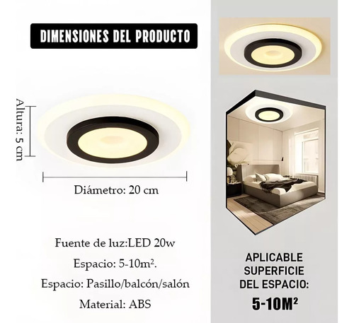 Lámpara De Techo Led Moderna Con Luz Tricromática Para Sala