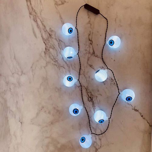 - Conjunto De Collar Led De Calabaza Sonriente Y Ojo De