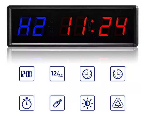 Cronómetro Led Para Gimnasio Con Control Remoto, Reloj De