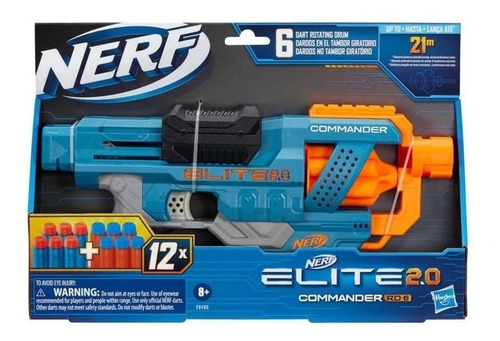 Lançador Nerf Elite 2.0 Commander Rd-6 Com 12 Dardos  Hasbro