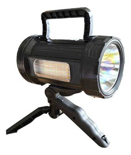 Lanterna Holofote Luz De Trabalho Led Usb Solar + Suporte Cor Da Lanterna Preto Cor Da Luz Branco