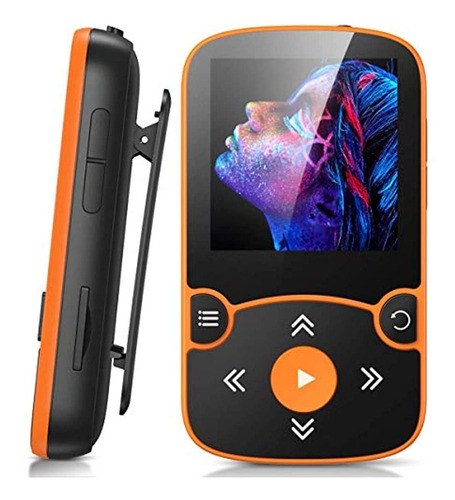 Reproductor Mp3 De 32 Gb, Bluetooth 5.0, Negro-naranja
