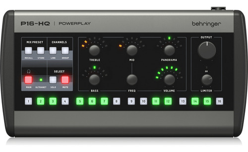 Mezclador de monitoreo Behringer P16-HQ con 16 canales