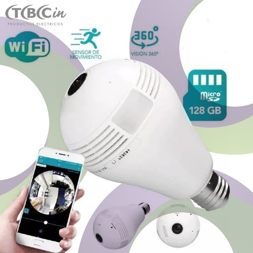 Lampara Led Con Camara Wifi 360º Hd 720p App Con Microfono