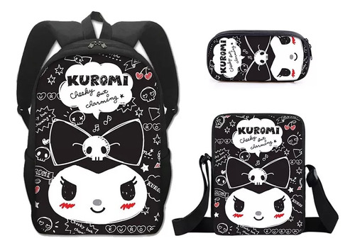 Mochila Escolar Para Niños Sanrio Kuromi, Bonita Mochila Esc Color 03