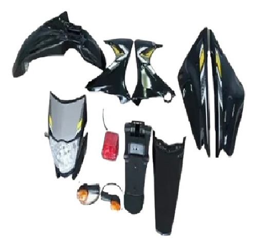 Kit Plasticos Xtz125-2020 Negro Para Moto