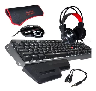 Kit Gamer Teclado + Mouse + Audifonos + Mousepad Aoas Rgb