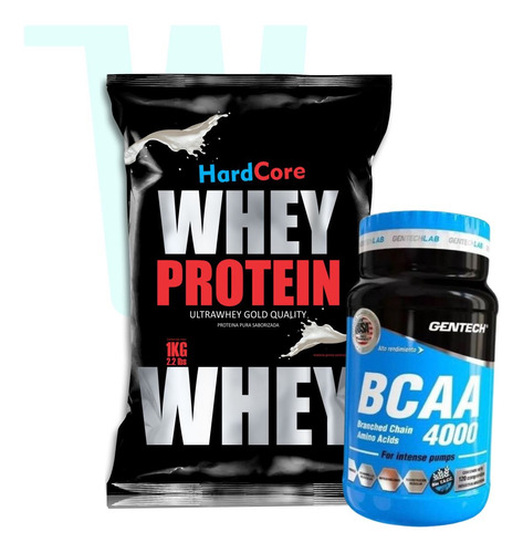 1k Whey Protein Hardcore Proteina + Bcaa 4000 Gentech 