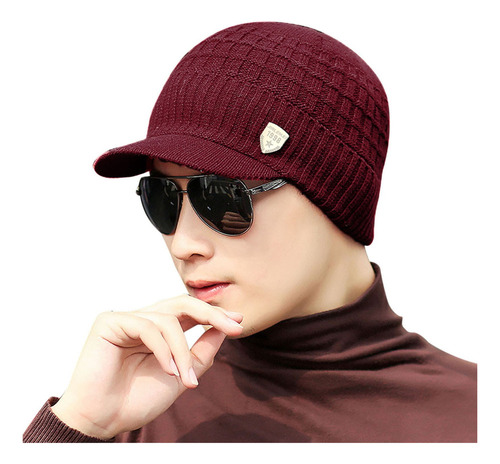 Gorro De Lana De Invierno Para Hombre, Cálido Y Holgado, Tej